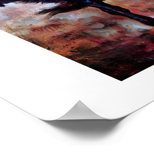 POSTER BUFFALO DE CHASSE INDIENNE ROUGE (Coin)