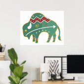 Poster Buffalo Design Native American (Thuiskantoor)