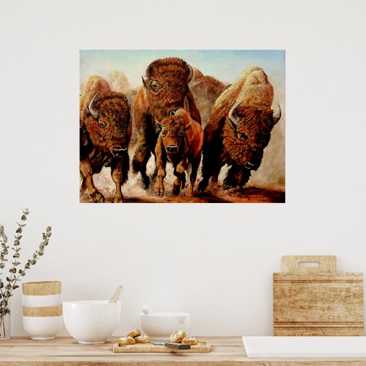 Poster Buffalo "En Course" (Cuisine)