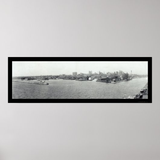 Poster Buffalo Harbour, New York Photo 1925 (Devant)