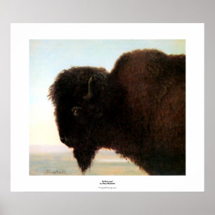 Poster Buffalo Head Art Albert Bierstadt peinture de biso