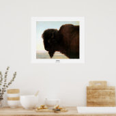 Poster Buffalo Head Art Albert Bierstadt peinture de biso (Cuisine)