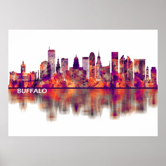 Poster Buffalo New York Skyline (Devant)