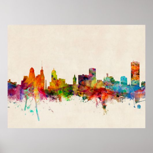 Poster Buffalo New York Skyline (Devant)