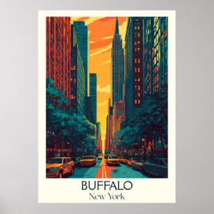 Poster Buffalo New York Vintage City Street