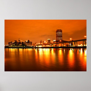 Poster Buffalo NY, Ciel nocturne