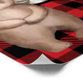 Poster Buffalo Plaid Animaux Bois Bienvenue (Coin)