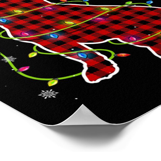 Poster Buffalo Plaid Bulldog Père Noël Christmas Pyjama M (Coin)