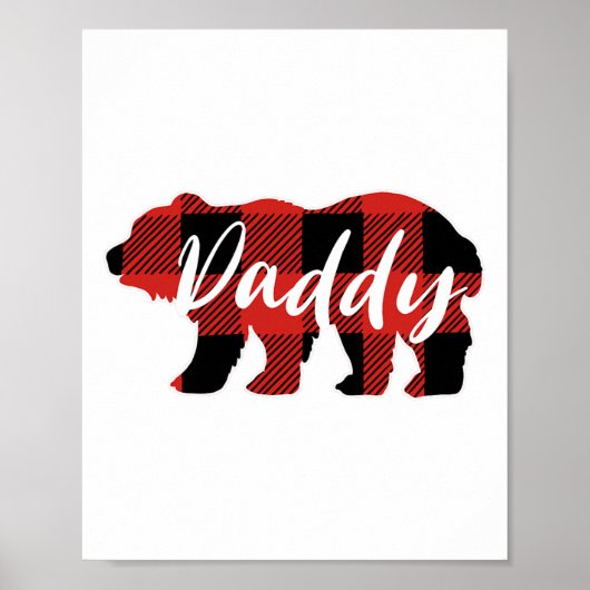 Poster Buffalo Plaid Daddy Bear Fêtes des pères Cadeaux (Devant)