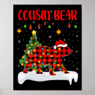 Poster Buffalo Plaid Family Matching Cousin Bear Christma