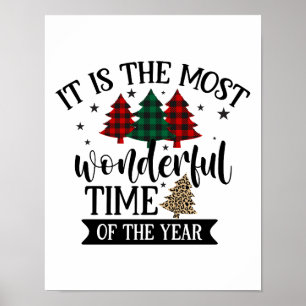 Poster Buffalo Plaid Leopard Arbre de Noël Motif