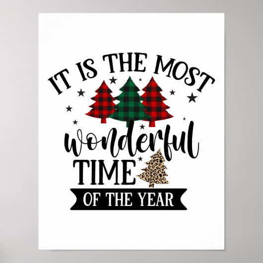 Poster Buffalo Plaid Leopard Arbre de Noël Motif (Devant)