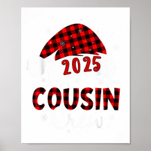 Poster Buffalo Plaid Père Noël 2025 Cousin Crew Christmas