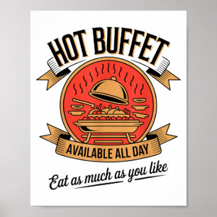 Poster Buffet Chaud Disponible Tous Les Jours Mangez Auta