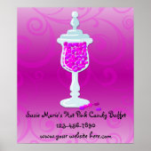 Poster Buffet de bonbons fuchsia rose chaud (Devant)