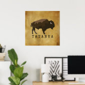 Poster Buffle amérindien | Bison | Tatanka (Bureau à domicile)