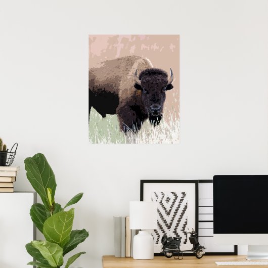 Poster Buffle / Bison (Bureau à domicile)