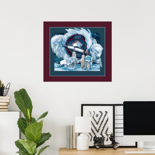 Poster Buffle blanc (Bureau à domicile)