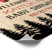 Poster Buffle de forêt rustique Plaid Wild Un Baby shower (Coin)