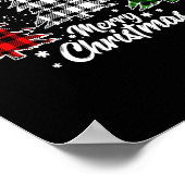 Poster Buffle de Noël Plaid Rouge Blanc Vert Noël (Coin)