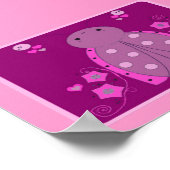 Poster Bug blanc rose et pourpre (Coin)