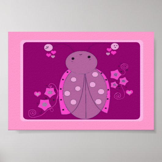 Poster Bug blanc rose et pourpre (Devant)