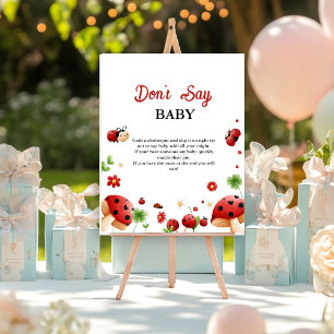 Poster bug dame de jardin ne dites pas le baby shower de 