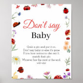 Poster Bug Don't Say Baby Baby shower Jeu signe (Devant)