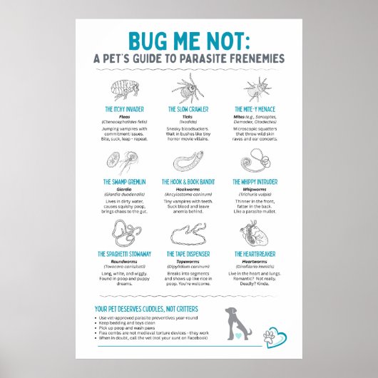 Poster Bug Me Not - A Pet’s Guide to Parasite Frenemies (Devant)