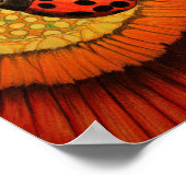 Poster Bug Rouge Sur Une Zinnia (Coin)