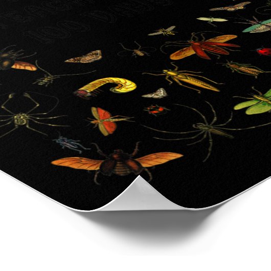 Poster Bugged Mon Enseignant 100 Jours D'École Garçons Gi (Coin)