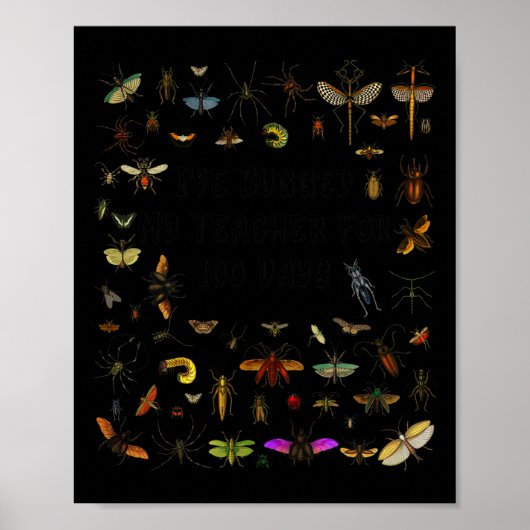 Poster Bugged Mon Enseignant 100 Jours D'École Garçons Gi (Devant)