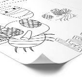 Poster Bugs Abeilles Coloriage Mignon (Coin)
