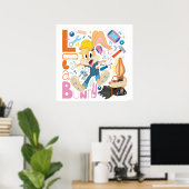 Poster BUGS BUNNY BUILDERS™| Outils de travail de Lola Bu (Bureau à domicile)