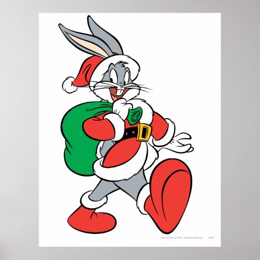 Poster BUGS BUNNY™ Père Noël (Devant)