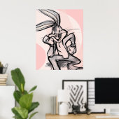 Poster BUGS BUNNY™ Thinker rose pâle (Bureau à domicile)