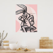 Poster BUGS BUNNY™ Thinker rose pâle (Cuisine)