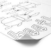 Poster Bugs et Coléoptères de coloriage mignons (Coin)