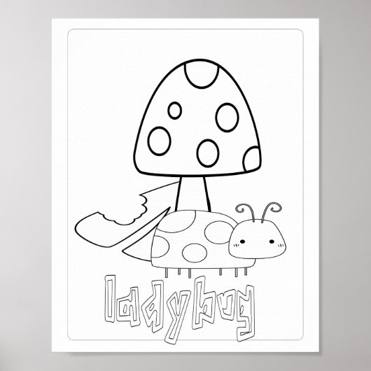 Poster Bugs Mignons à Colorier Lady Bug (Devant)