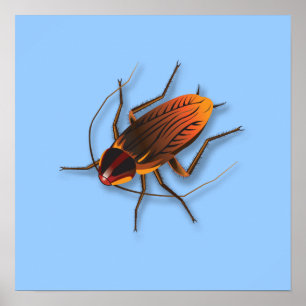Poster Bugzeez_Le Roach ardent en bleu poudre