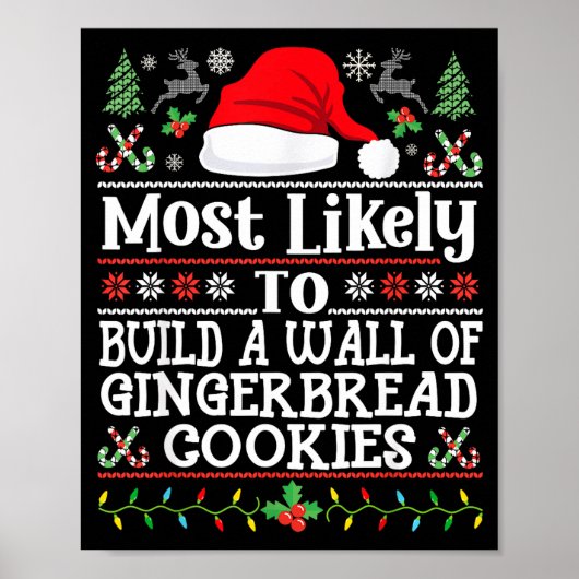 Poster Build A Wall Of Gingerbread Cookies - Christmas Re (Devant)