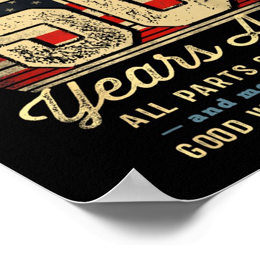 Poster Built 50 Years Ago Funny 50th Birthday Usa Flag  (Coin)