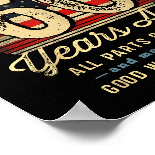 Poster Built 60 Years Ago Funny 60th Birthday Usa Flag (Coin)