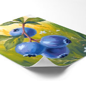Poster Buisson de myrtilles | Peinture aquarelle de fruit (Coin)