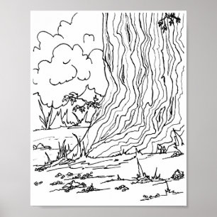 Poster - Buizen onder een boom