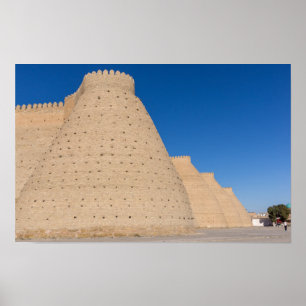 Poster Bukhara, Ouzbékistan - Mur de la forteresse Ark