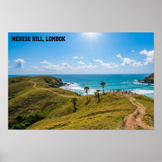 Poster Bukit Merese Lombok Coastal Sunset Landscape Art (Devant)