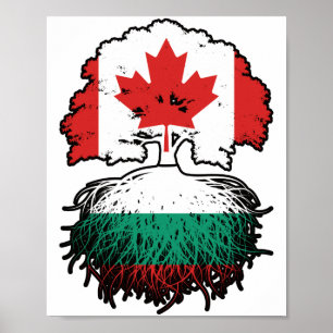 Poster Bulgarie Drapeau canadien bulgare des racines d'ar