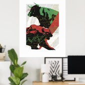 Poster Bull Et Ours, Négociation, Trader Et Actions (Bureau à domicile)