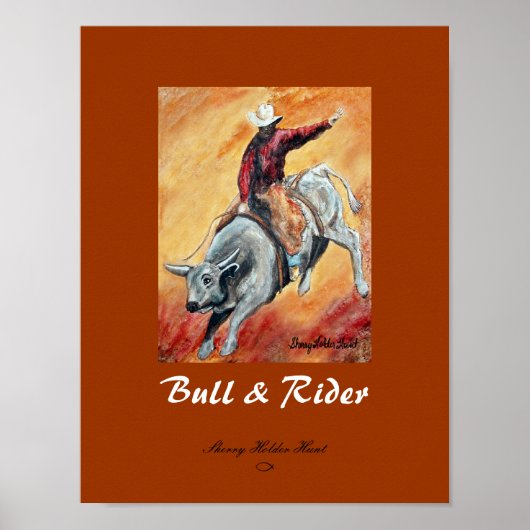 Poster Bull et Rider Print - Customisé (Devant)